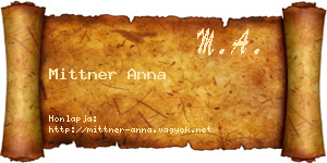 Mittner Anna névjegykártya