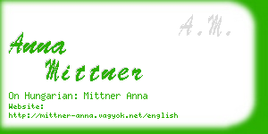 anna mittner business card
